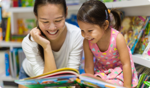 mom-reading-with-child Teacher reading to student